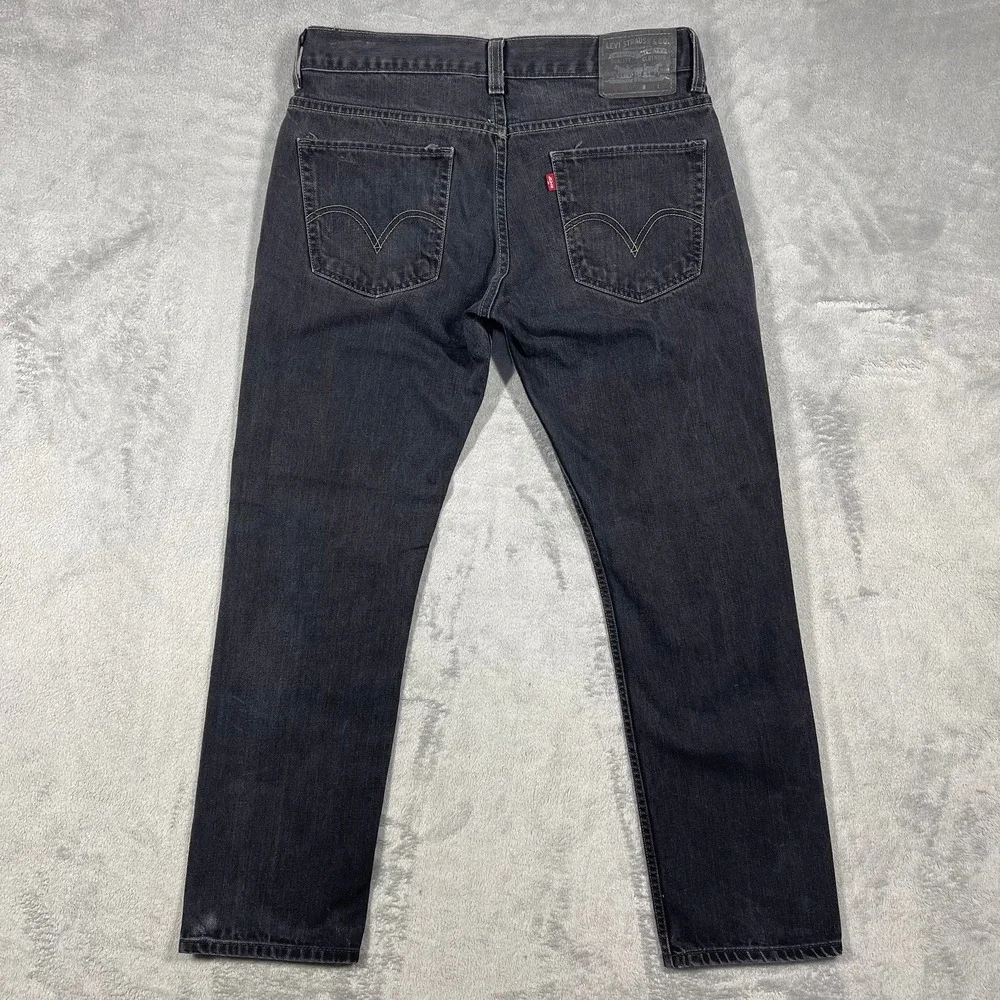 Levi's 511 Skinny Jeans Mens 34(32)x29(28.5) Black Faded Denim 100% Cotton